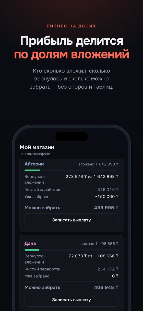 Доли партнёров и расчёт